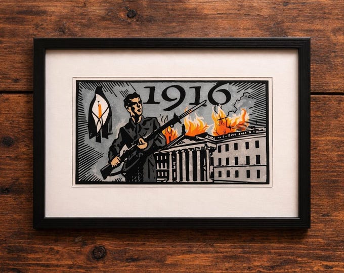 1916 Easter rising reimagined framed print or mounted print