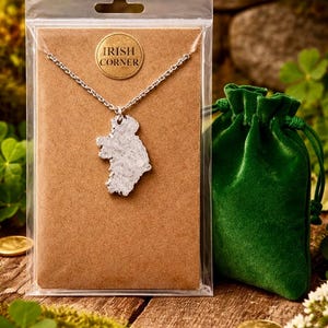 Silver Ireland Pendant Necklace – Elegant Irish Map Jewellery Gift