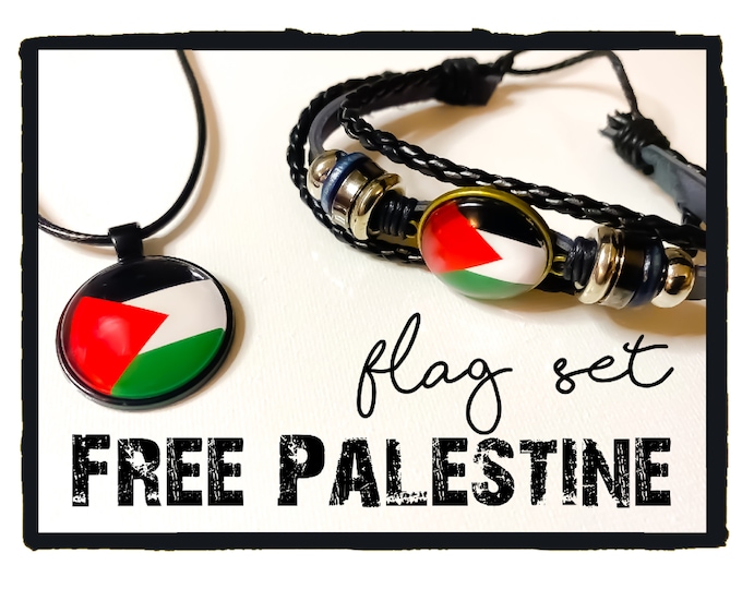 Free Palestine wristbands and pendants