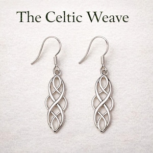 Celtic Weave Earrings Sterling Silver | Irish Knot Earrings