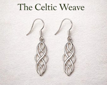 Celtic Weave Earrings Sterling Silver | Irish Knot Earrings