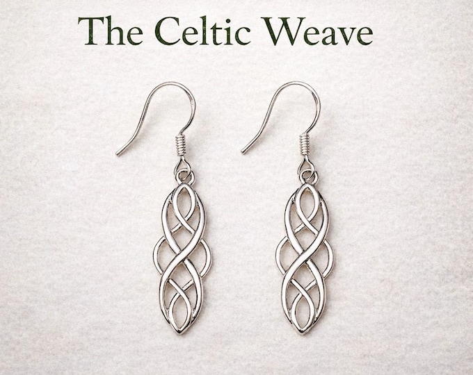 Celtic Weave Earrings Sterling Silver | Irish Knot Earrings
