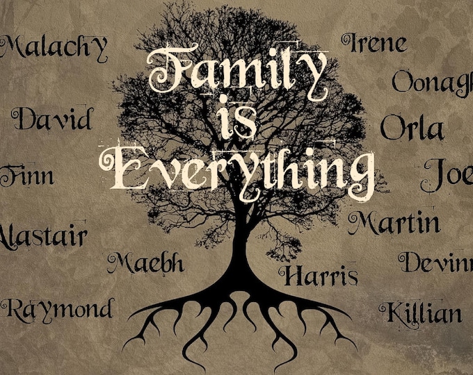 Personalised Celtic Family Tree Print or digital download