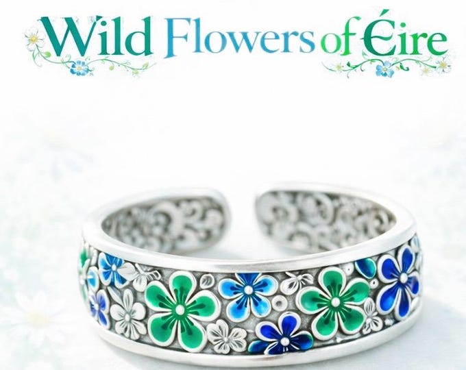 The Wildflowers Of Éire - Sterling Silver Adjustable Ring - Celtic Jewellery