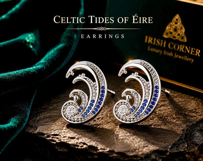 Celtic Tides of Éire | Sterling Silver Ocean Pendant | Irish Heritage Necklace