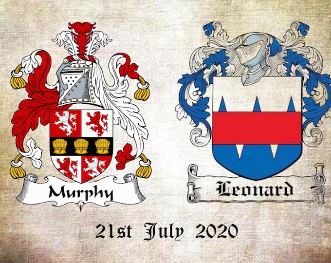 Couple family crest Print Ready to frame.