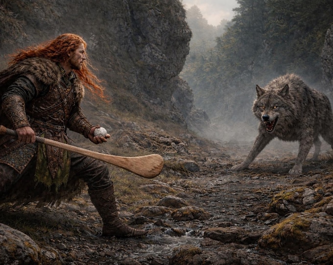 Cu Chulainn versus the hound.