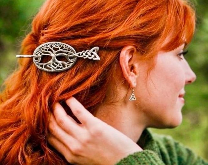 The Enchanted Knot Hair Slide Celtic Hair Clip, Silver Hair Pin.