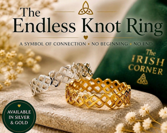 Endless Knot Ring – Celtic Infinity Band, Silver or Gold Ring, Minimal Irish Jewellery Gift
