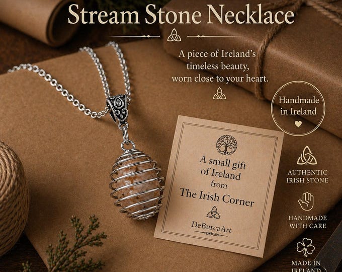 Ancient Irish stream silver necklace
