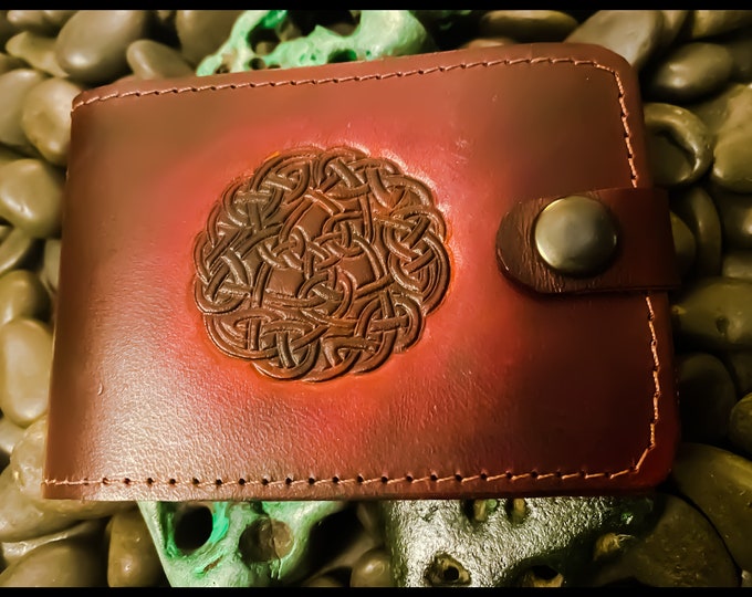 Clip Handmade real leather credit card wallet.