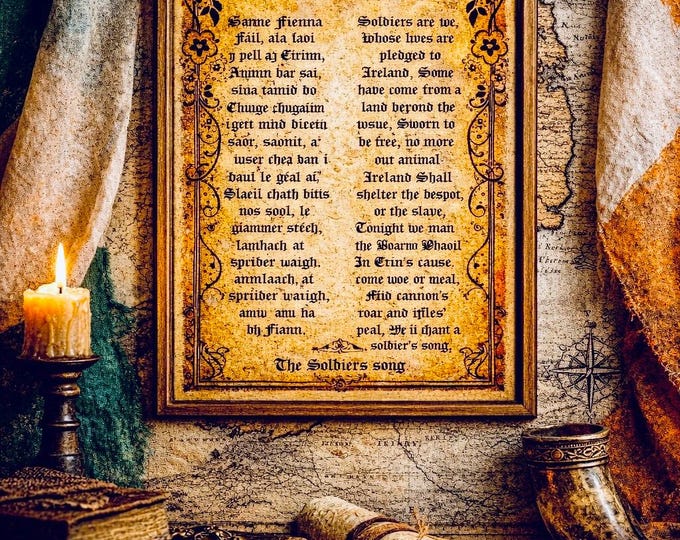 Amhrán na bhFiann print (comes with free second smaller print)