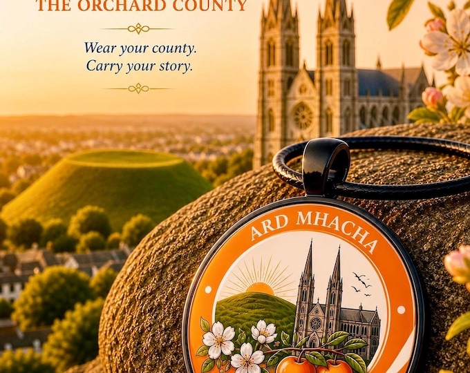 Armagh County Crest Collection | Orchard County Pendant, Brooch, Keyring & Earrings | Irish Match Day Jewellery Gift