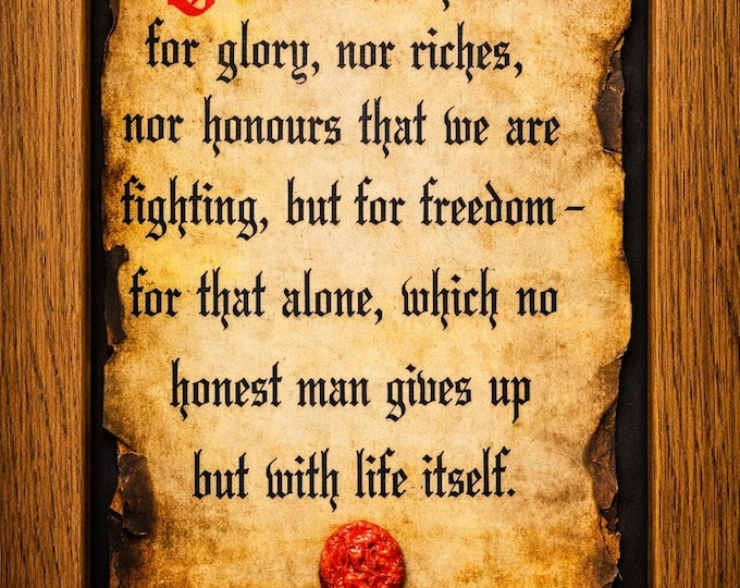 8"x 6" Declaration of Arbroath heavy print.  Declaration of Arbroath Wall Art – Scottish Heritage Print – 1320 Historic Scotland Document –