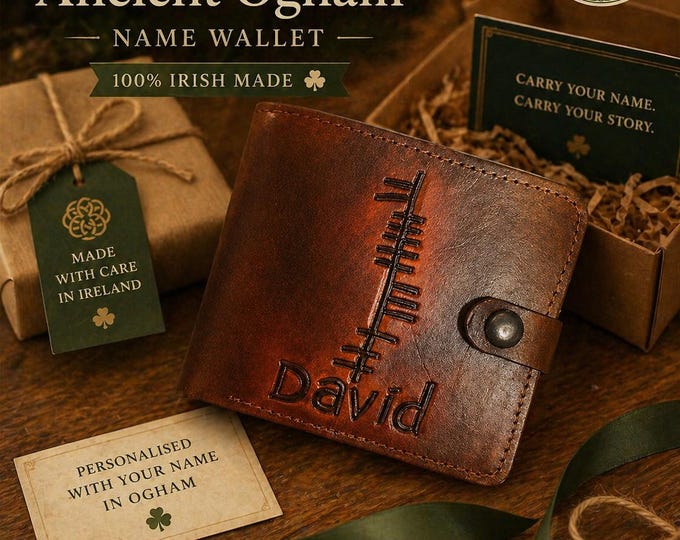 Personalised Ogham name wallet
