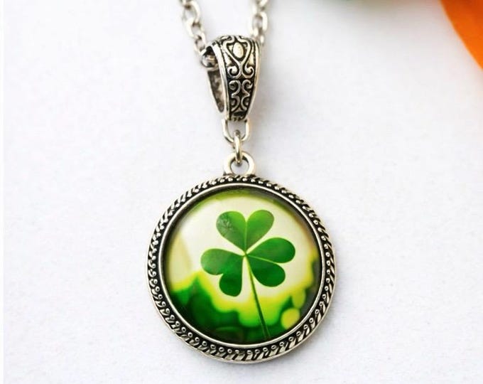 Shamrock of Ireland Necklace – Irish Green Pendant – St Patrick’s Day Gift