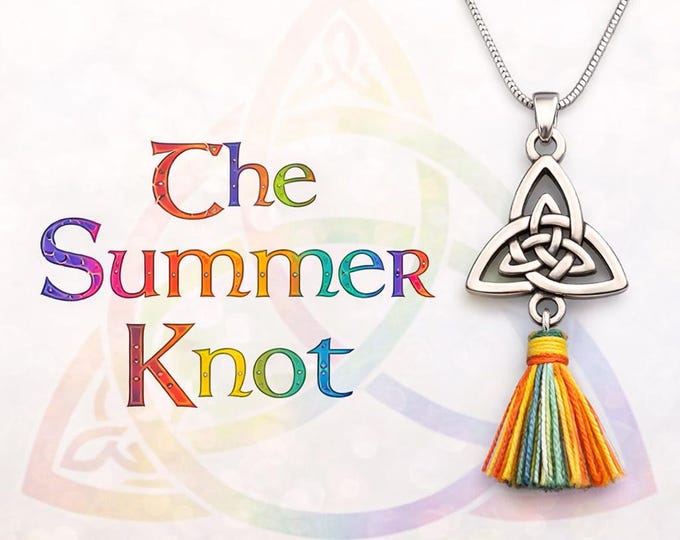 The Summer Knot Necklace – Celtic Trinity Pendant with Tassel | Irish Gift for Her