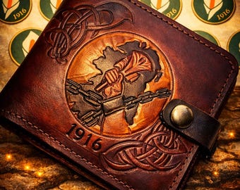 Handmade Personalised Leather Wallet – 1916 Easter Rising