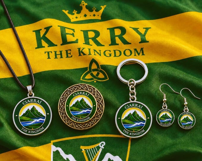 Kerry County Crest Jewellery and Gifts – The Kingdom Pendant, Earrings, Brooch & Keyring Collection