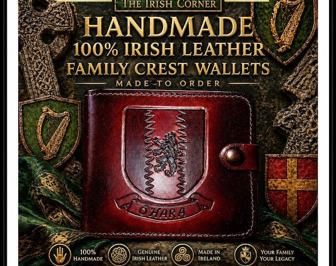 Personalised crest leather wallet