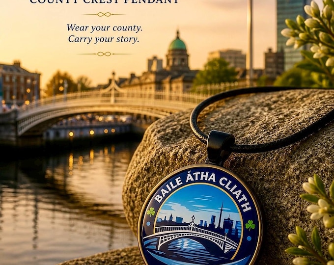 Dublin County Crest Collection | Dublin Pendant, Brooch, Keyring & Earrings | Irish County Pride Jewellery Gift