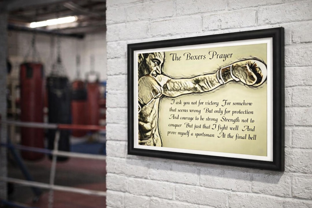 Boxer's Prayer Print, Boxing Art, Gym Wall Decor - Etsy