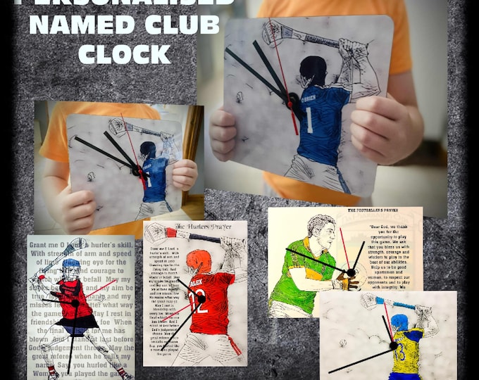 Personalised name and Jersey clock made to order.