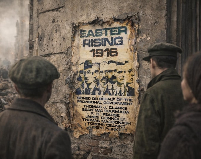 Retro Rising 1916 unframed wall print.