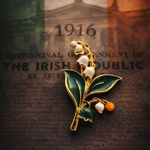1916 Easter Rising GPO Enamel Pin Badge - Irish Republican Easter Lily