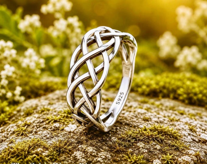 The Celtic Weave Ring | Sterling Silver Celtic Knot Ring | Irish Ring for Women | Celtic Jewellery