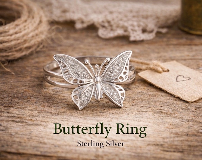 The Enchanted Butterfly Ring – Spirit Animals Of Éire. Sterling Silver Adjustable Ring
