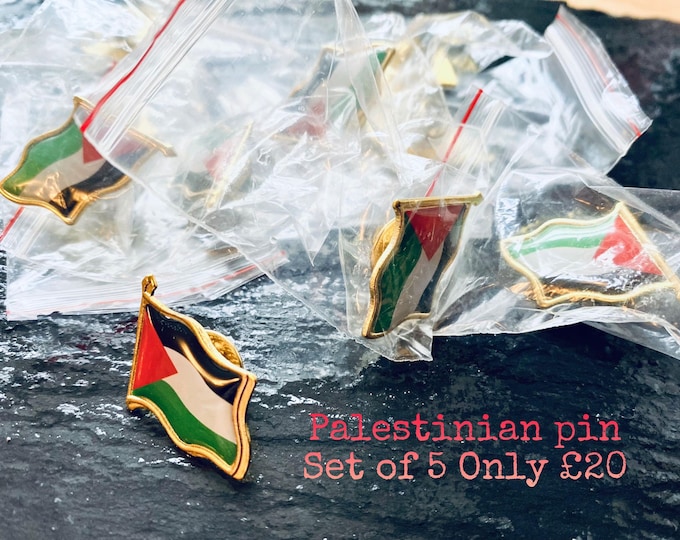 Palestinian flag pin set of 5