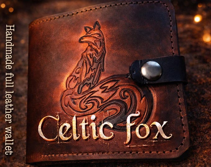 Celtic fox Leather wallet