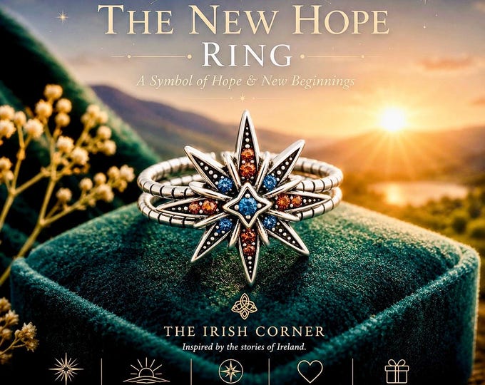 The New Hope Ring | Star Ring | Hope & New Beginnings Ring | Meaningful Gift for Her | Adjustable Statement Ring