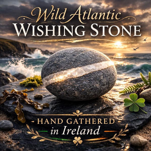 Wild Atlantic Wishing Stone – Authentic Irish Coastal Folklore Gift