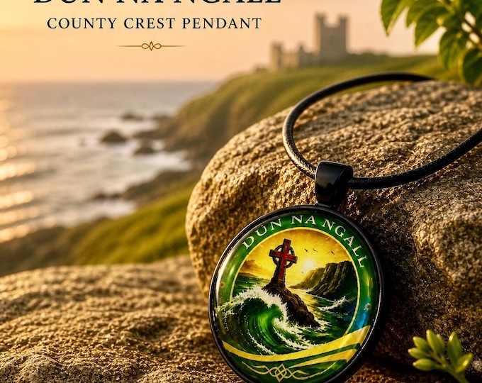 Donegal County Crest Jewellery Collection | Dún na nGall Pendant Earrings Brooch Keyring | Irish Coastal Gift for County Supporters