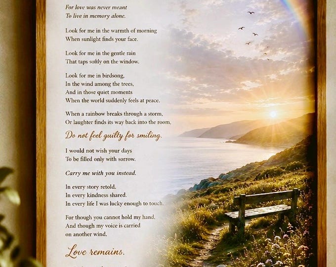 Where You Find Me | Memorial Poem Print | Sympathy Gift | Bereavement Wall Art |  Rainbow Remembrance Print
