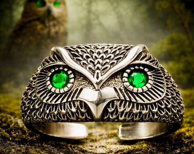 Guardian Owl Ring - Silver Wisdom Ring