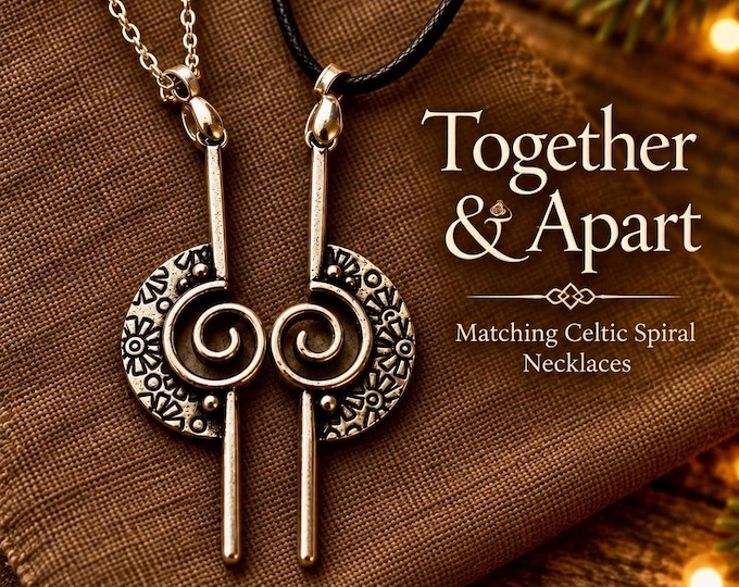 Together & Apart | Matching Celtic Spiral Necklaces | Two-Piece Gift Set for Couples