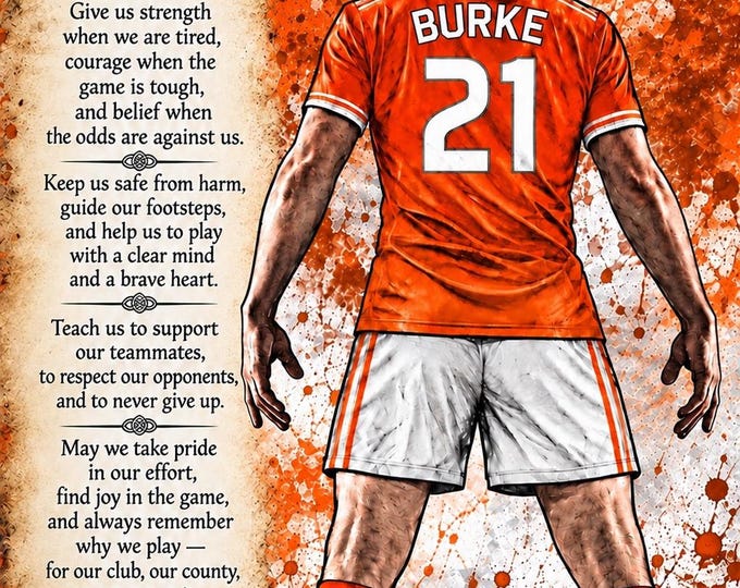 Personalised Gaelic footballer’s prayer digital download