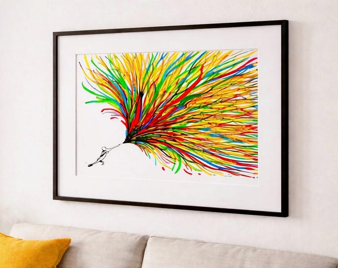 PRESSURE Art Print by D. DeBurca, Abstract Colour Explosion Print, Modern Wall Art, Contemporary Artwork