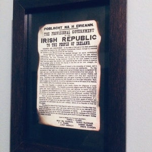 Framed proclamation.