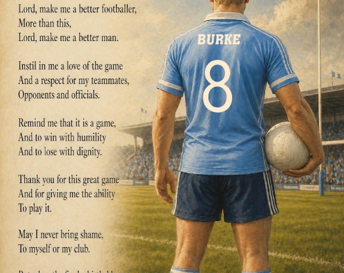 Personalised footballers prayer gift
