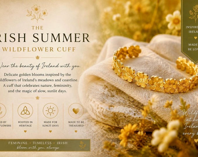 The Irish Summer Wildflower Cuff | Gold Flower Bracelet