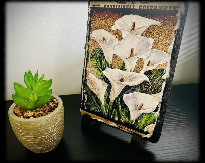 Lily Irish Remembrance slate for grave or Home decor