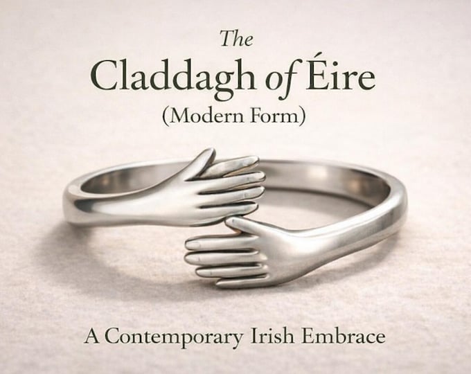 Claddagh of Éire – Modern Irish Silver Embrace Ring