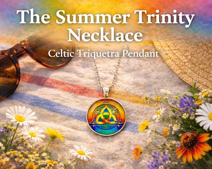 Summer Trinity Necklace – Colourful Celtic Triquetra Pendant