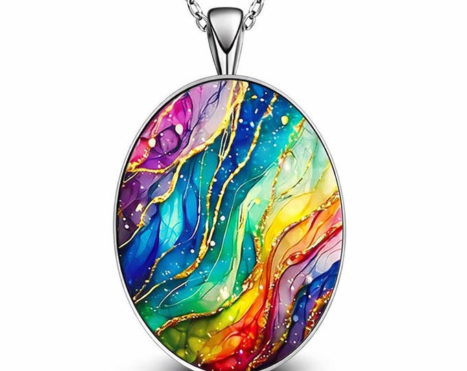 Rainbow of Hope Necklace – Irish Rainbow Jewellery, Celtic Gift for Her, Inspirational Pendant