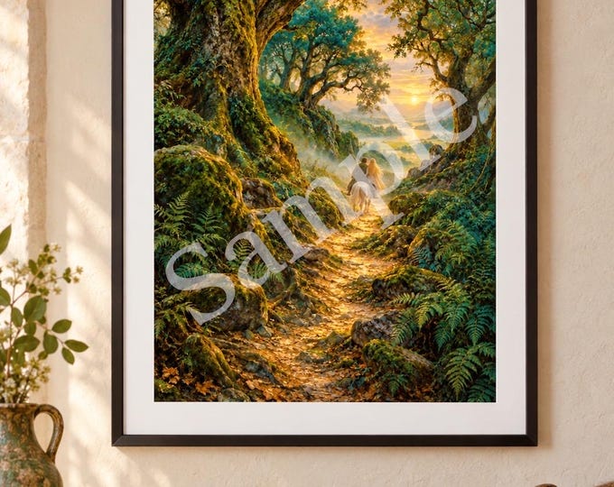 The Path to Tír na nÓg | Niamh & Oisín Irish Folklore Art Print