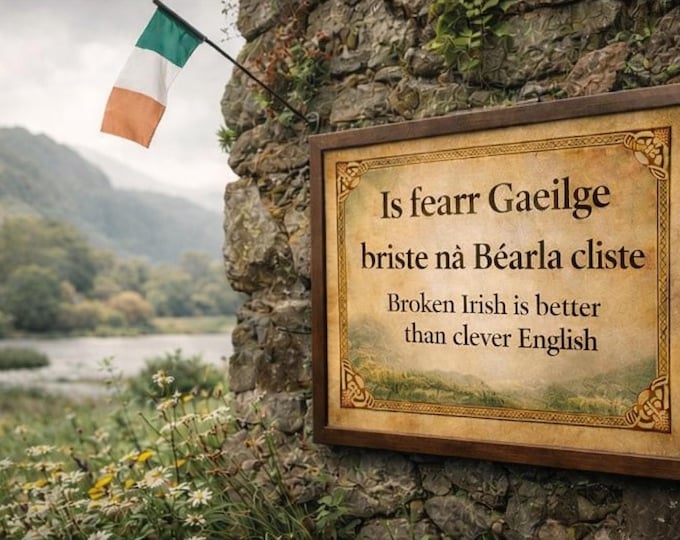 Broken Irish is Better Than Clever English Print – Irish Language Wall Art